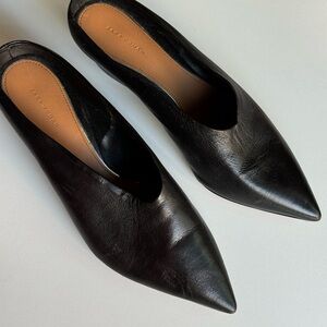 Zara leather pointy toe slides